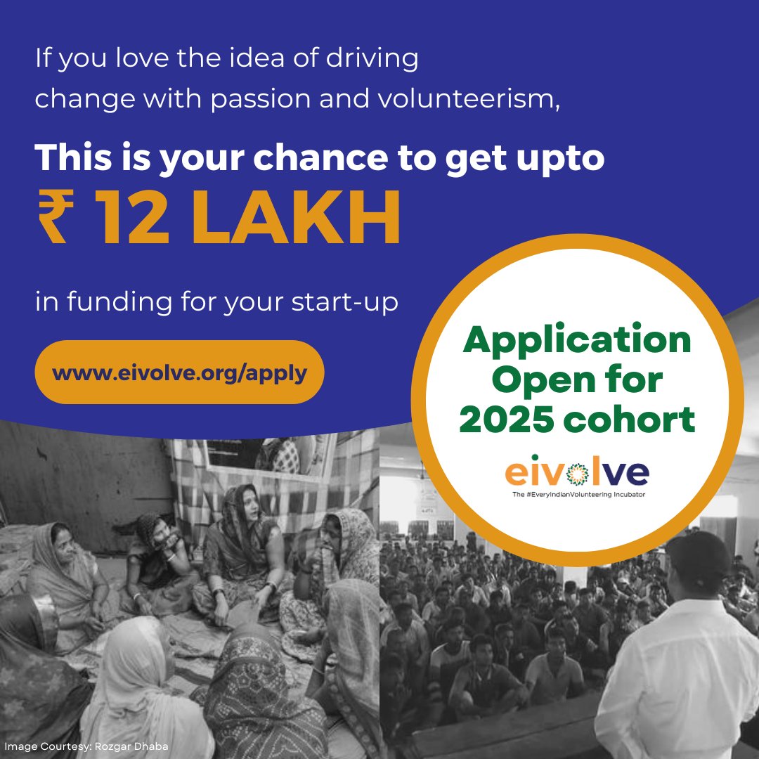 Eivolve.org is live with applications for social entrepreneurs/individuals who are passionate about creating solutions in volunteering space. 

Deadline: 31st January, 2025

Apply now: eivolve.org/apply

#socialimpact #eivolve #volunteering