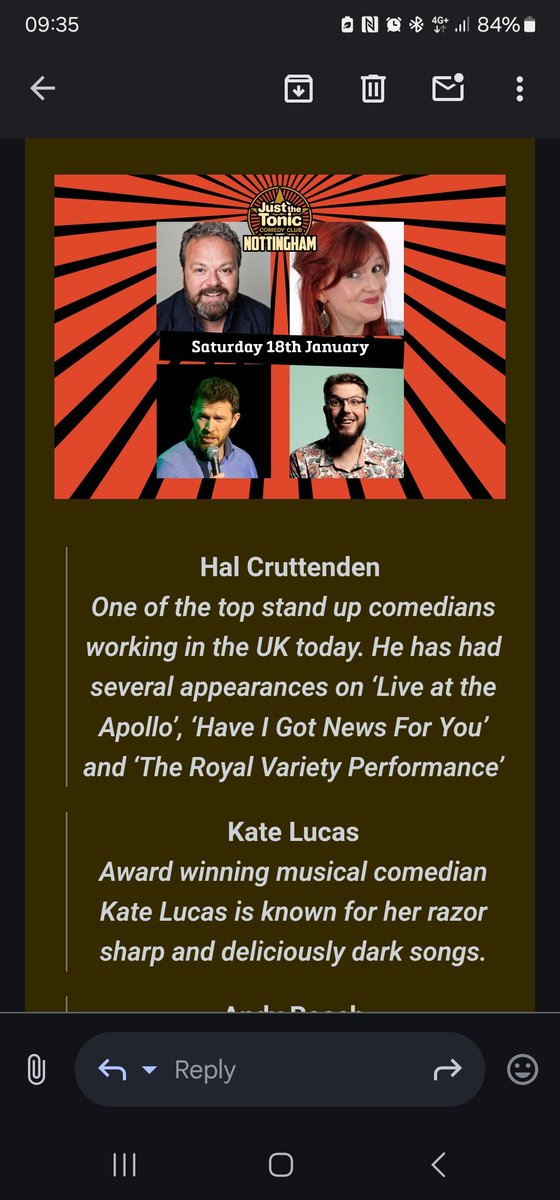 Jodie “J-Lo” Lopez (@jodieworld) on Twitter photo See you at 9pm <a href="/Halcruttenden/">Hal Cruttenden</a> !
No pressure but it's been a really busy and tiring week so feel free to really go for it. Hopefully the 9pm crowd aren't so drunk they dont let you get a word in... See you at 9pm <a href="/Halcruttenden/">Hal Cruttenden</a> !
No pressure but it's been a really busy and tiring week so feel free to really go for it. Hopefully the 9pm crowd aren't so drunk they dont let you get a word in...