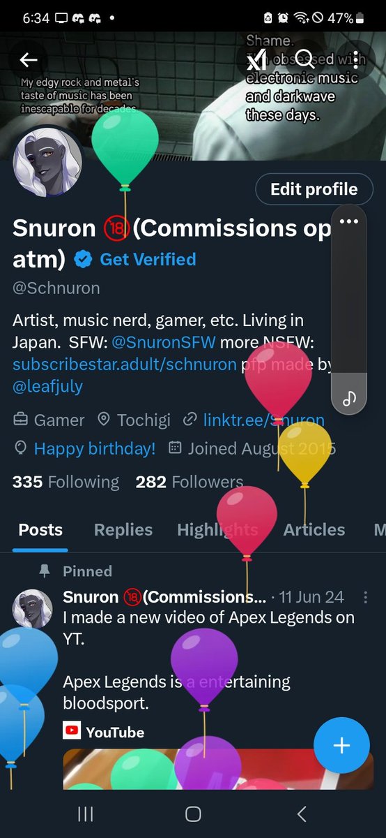 Schnuron's tweet image. Oh, it's my bday.