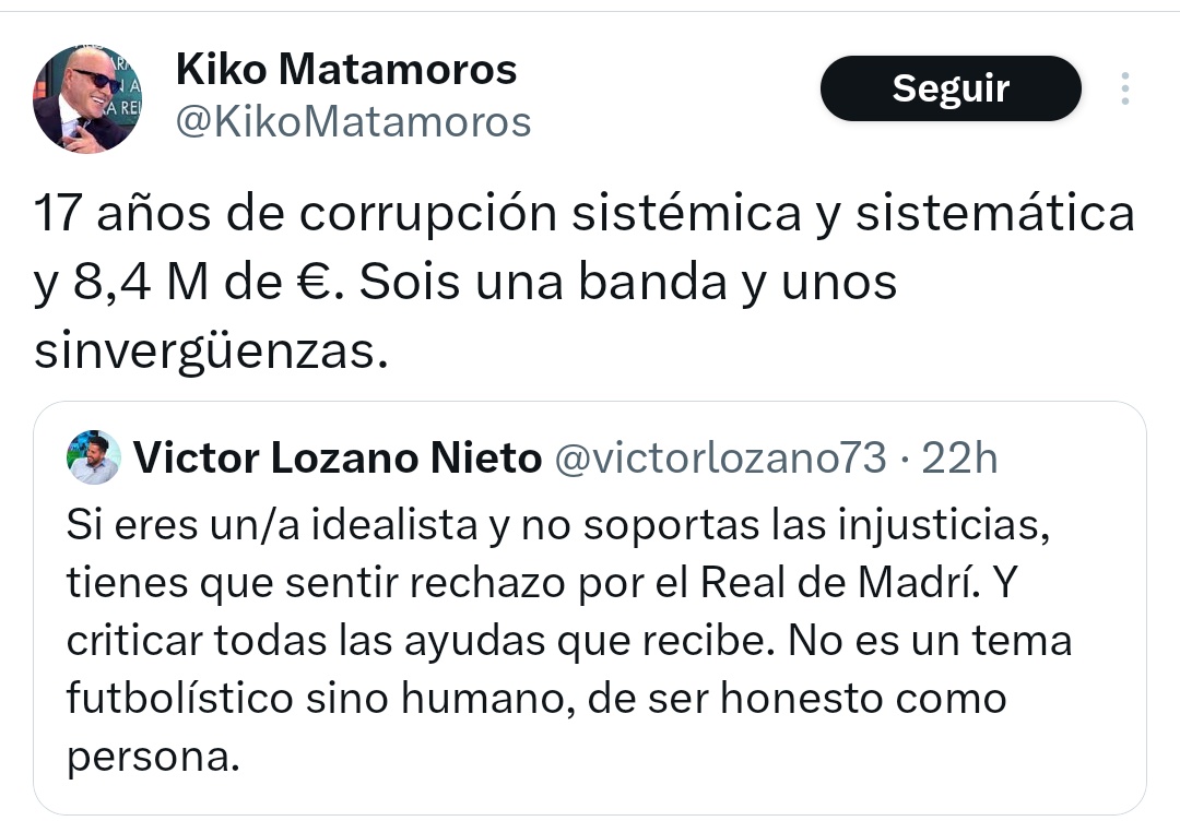 Qué divertido es verlos discutir sin darse cuenta de que ambos equipos son la misma mafia de mierda