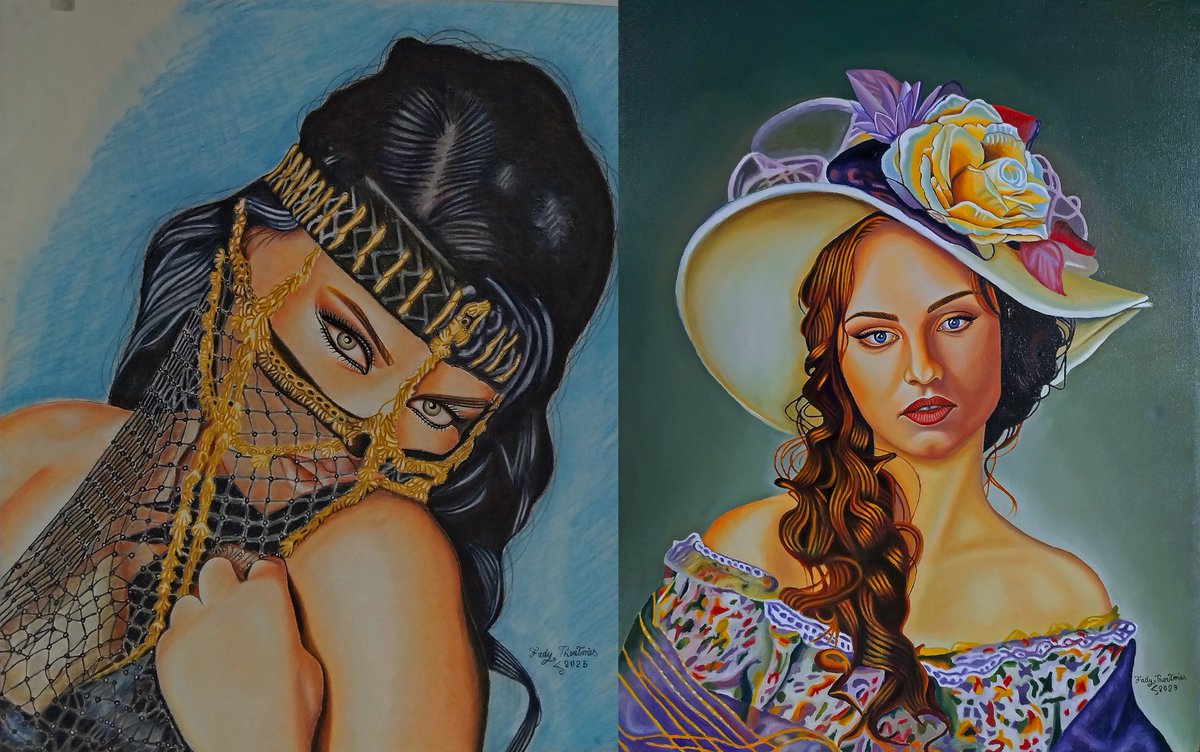 The Top of classic art and high realism in Eastern and Western portrait, in oil on canvas and pastel on Cardboard. By the artist : Fady Thoutmos.