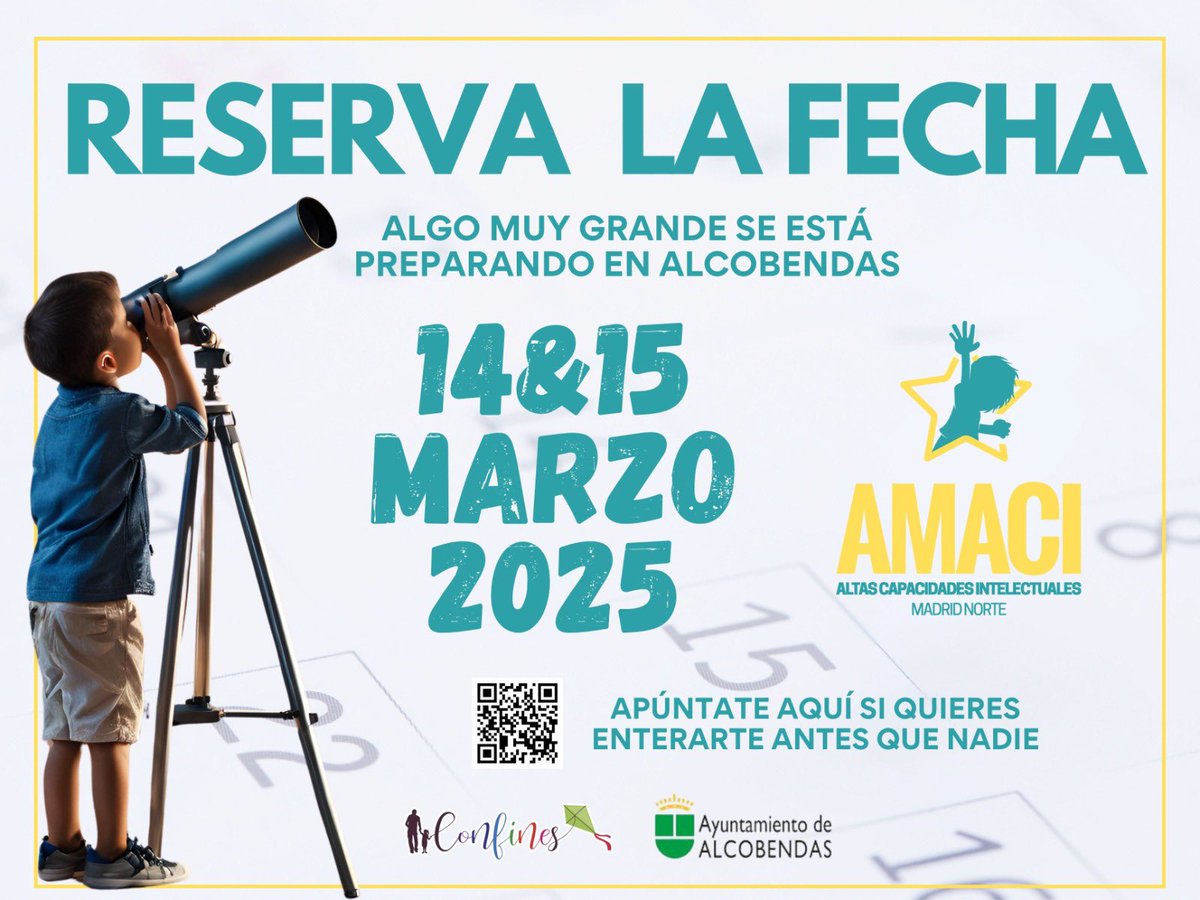 AsociacionAMACI's tweet photo. Este año el día de las AACC va a ser una gran fiesta y será el Alcobendas!!!🥳
Apúntate para recibir la info de primera mano y no quedarte sin tu plaza! 
@Alcobendas_ayto https://t.co/CIHRfTtNtk