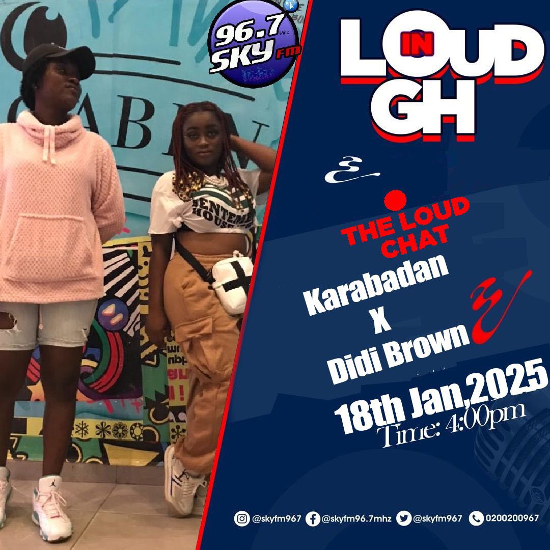 skyfm967's tweet photo. Join @djstitchgh @prymking at 4PM today for 2nd edition of the loudest show in GH entertainment in 2025.
It’s a fully packed show as karabadan, Didi Brown and Ama Nafty join us for the Loud Chat.
Kofi Cardi will be on Da Mic to spit fire later on the show. #LoudinGH #SkyFm96.7 https://t.co/5dF9PLUnbH