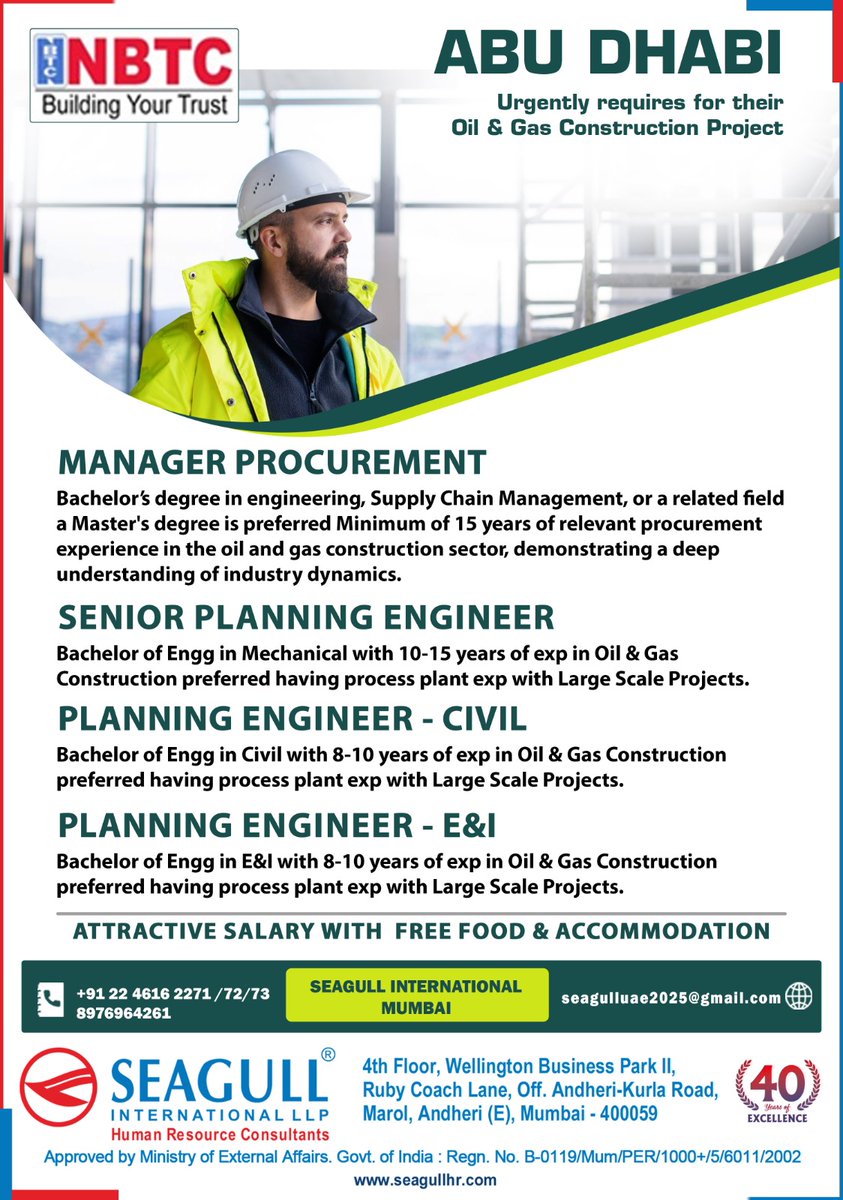 hrd1_seagull's tweet photo. 🇦🇪Abu Dhabi Jobs 
📍Location - Mumbai
.

.

.
#abudhabijobs #seagull #managerprocurement #seniorplanningengineer #planningengineer https://t.co/hUwz51NNbx