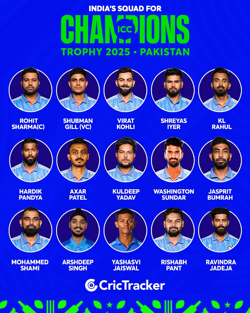 Worldsknow's tweet photo. Indian squad announced for champions trophy 🏆🏆 https://t.co/zq2YxUXoe9