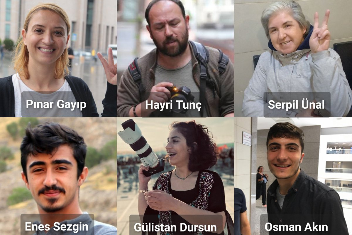 Gazeteciler Nazım Daştan ve Cihan Bilgin'in SİHA saldırısı ile katledilmesini protesto eden gazeteciler:
Pınar Gayıp
Gülistan Dursun
Hayri Tunç
Enes Sezgin
Osman Akın
Serpil Ünal
22 Aralık 2024'ten bu yana tutsaklar.
Tutsak gazeteciler serbest bırakılsın!
#GazetecilikSuçDeğildir