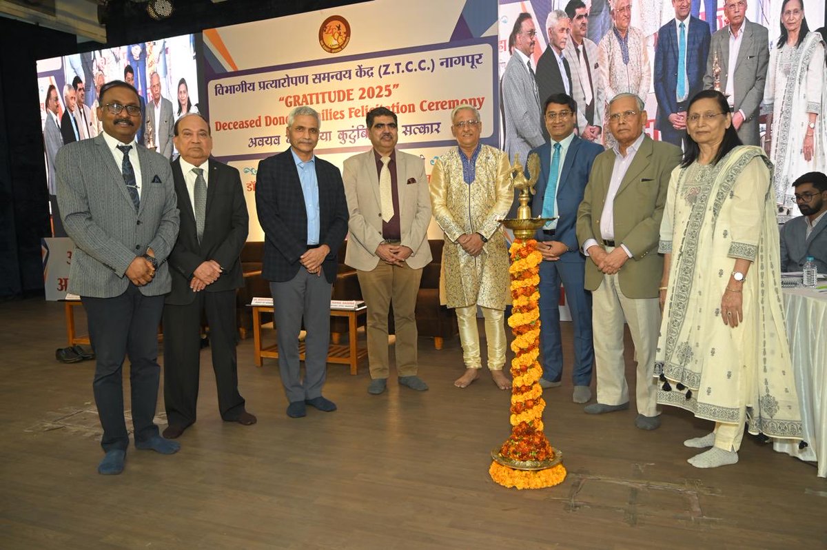 Annual Deceased donor families felicitarion program by ZTCC Nagpur on the 16th Jan. 
39 donor families felicitated.
Director NOTTO Dr Anil Kumar was he Chief Guest on this occasion ⁦<a href="/NottoIndia/">NOTTO</a>⁩ ⁦<a href="/balwani__manish/">Manish Balwani</a>⁩