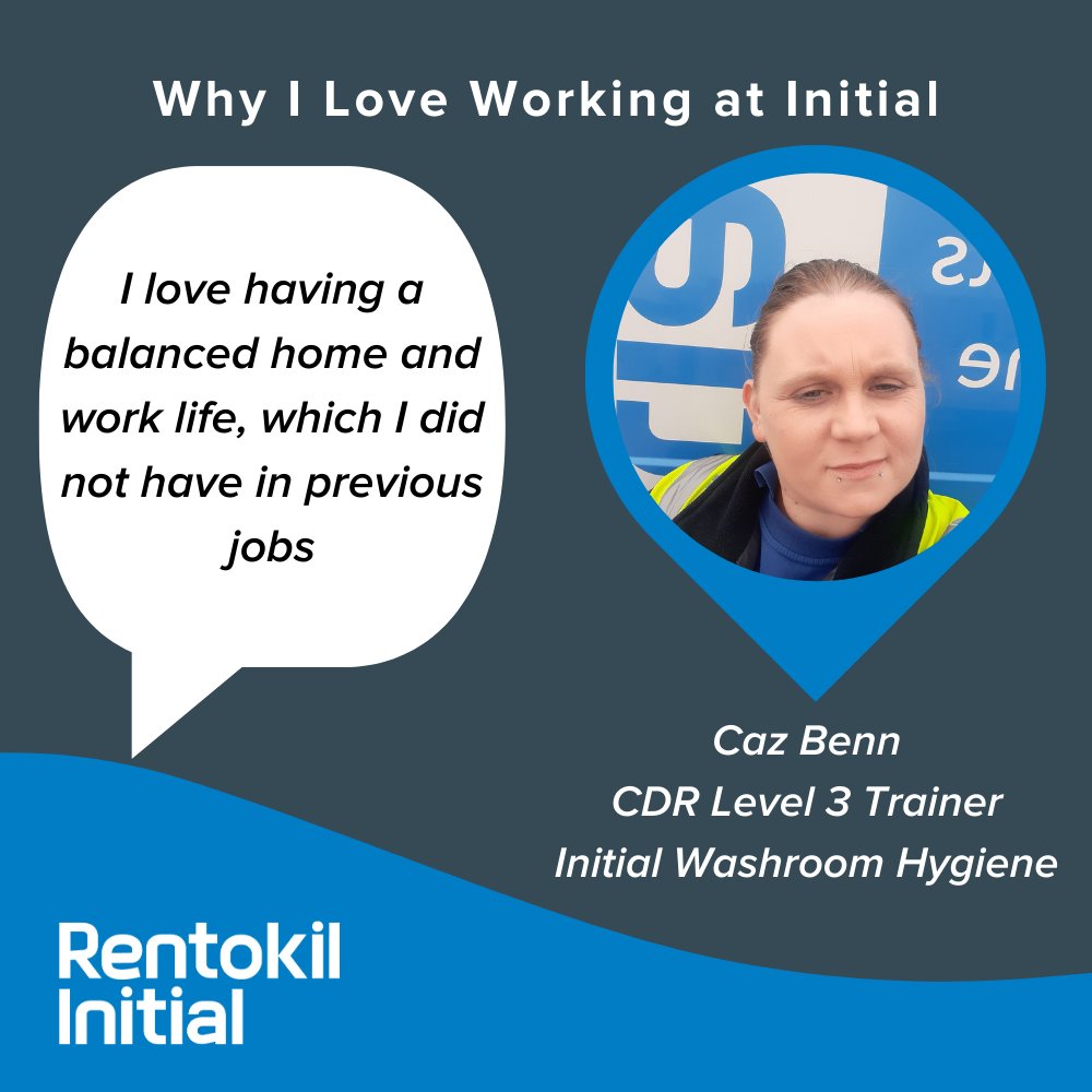 My Career, the Rentokil Initial Way! Today, Caz Benn, a CDR Level 3 Trainer, shares the top three things she loves about being part of Initial Washroom Hygiene!

Find out more and apply here:  rentokil-initial.pulse.ly/8xjprs1waq