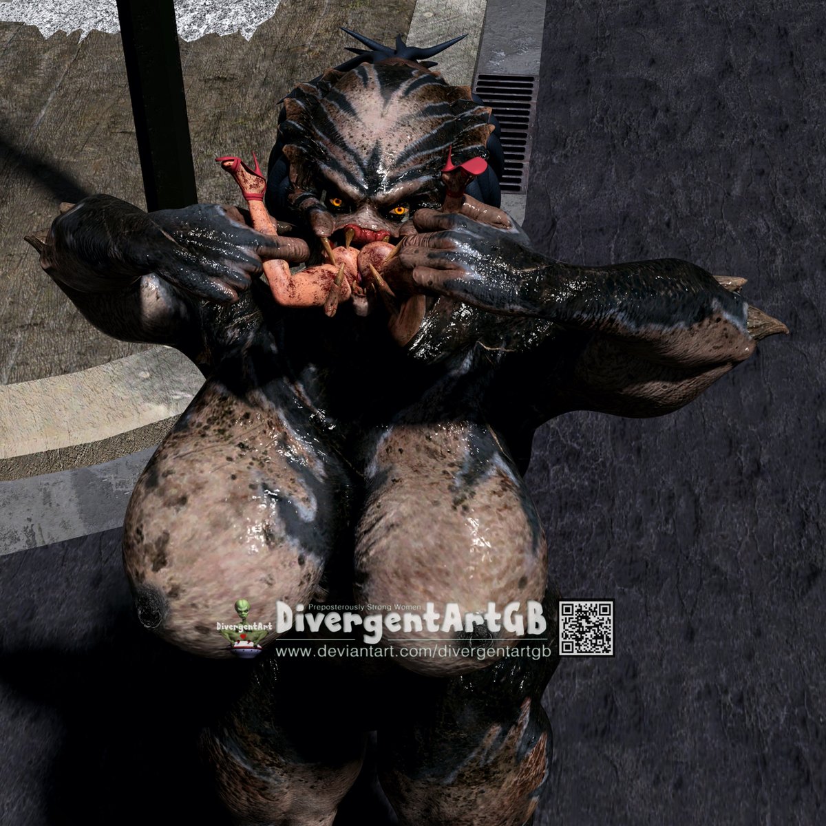 DivergentArt3D's tweet photo. Tiny Snack - Predatoress Vore Commission for https://t.co/cYO1WweIqq #predatoress #femalepredator #femaleyautja #vore #giantess #Sizetwitter #giantessvore #tinyvore https://t.co/Qh2bSnBgkw