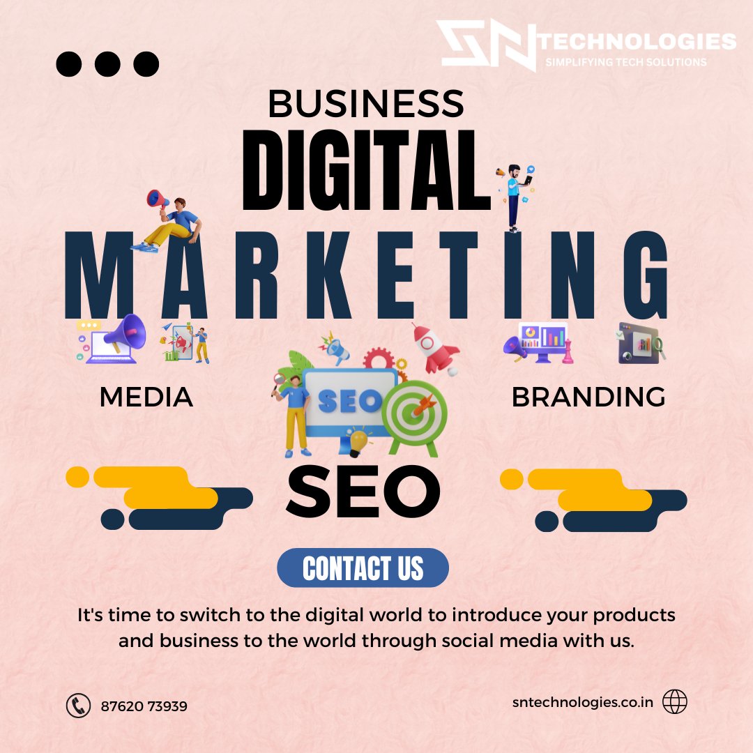 𝐃𝐢𝐠𝐢𝐭𝐚𝐥 𝐌𝐚𝐫𝐤𝐞𝐭𝐢𝐧𝐠 𝐂𝐨𝐦𝐩𝐚𝐧𝐲 
It's time to switch to the digital world to introduce your products and business to the world through 𝐬𝐨𝐜𝐢𝐚𝐥 𝐦𝐞𝐝𝐢𝐚 with us
#socialmediamanagement #digitalmarketingagency #sntechnologies #seo #businessgrowth