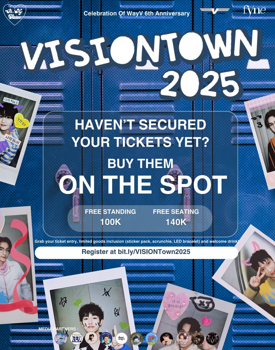 𝐕𝐈𝐒𝐈𝐎𝐍𝐓𝐨𝐰𝐧 𝟐𝟎𝟐𝟓
𐃘 Did you miss your chance to grab tickets? Don’t worry! 🎟️

We’re opening On The Spot Ticket Sales for VISIONTown 2025 at the venue:

📍 Fyne, Jakarta
🗓 Jan 19, 2025, 18:00 - 22:00 WIB

#VISIONTown2025 #WayV #WayZenNi