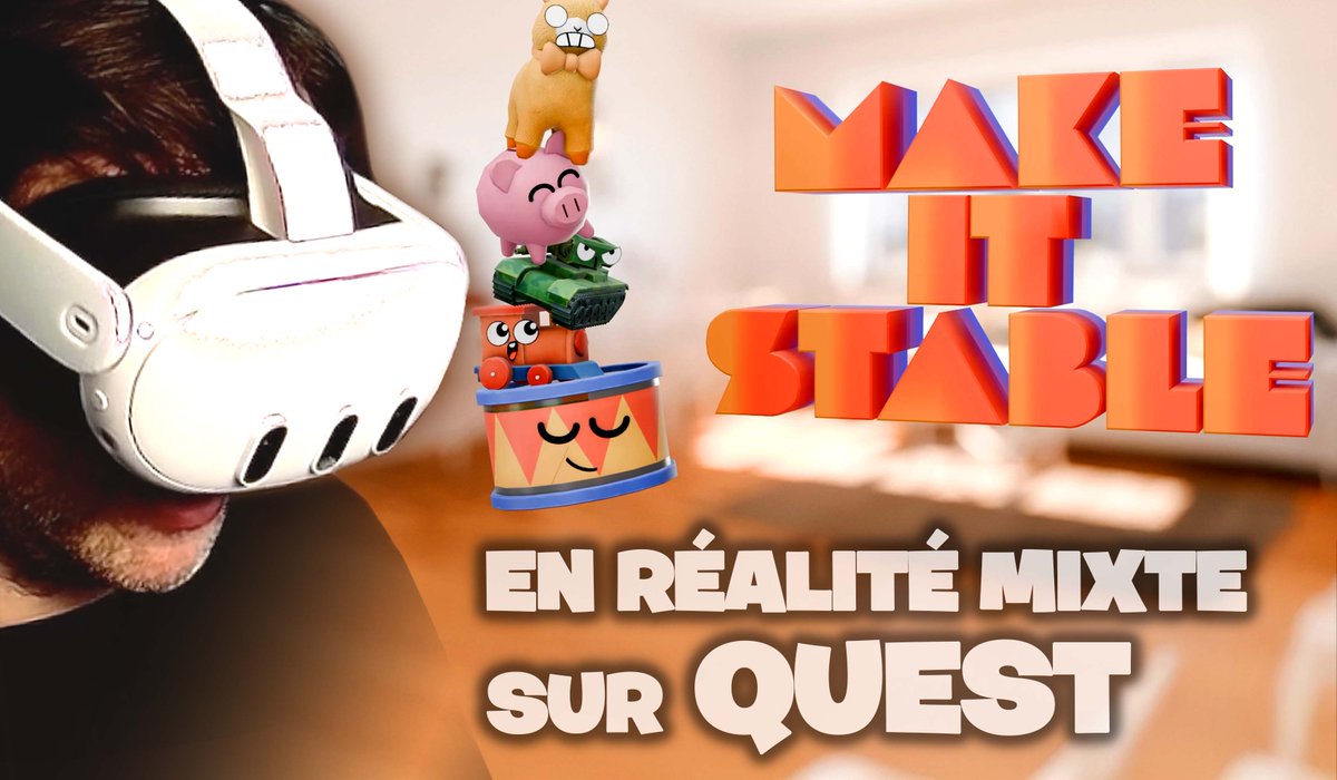 virtualgo34's tweet photo. 📣 Nouvelle Vidéo sur #YouTube :
#MAKEITSTABLE : On Empile des trucs en #RéalitéMixte avec 10 niveaux #GRATUIT ! 😁
🔴 https://t.co/UK13WT09DE
#vr #metaquest #quest3 @MetaQuestVR @OddersLab https://t.co/xsLwEPkhx7