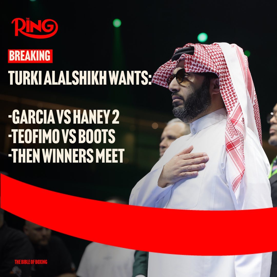 ‼️ Turki Alalshikh has declared that he wants to make Teofimo Lopez vs Jaron ‘Boots’ Ennis in October on the same card as the Ryan Garcia vs Devin Haney rematch. He would then like to match the winners and losers against each other in February.
