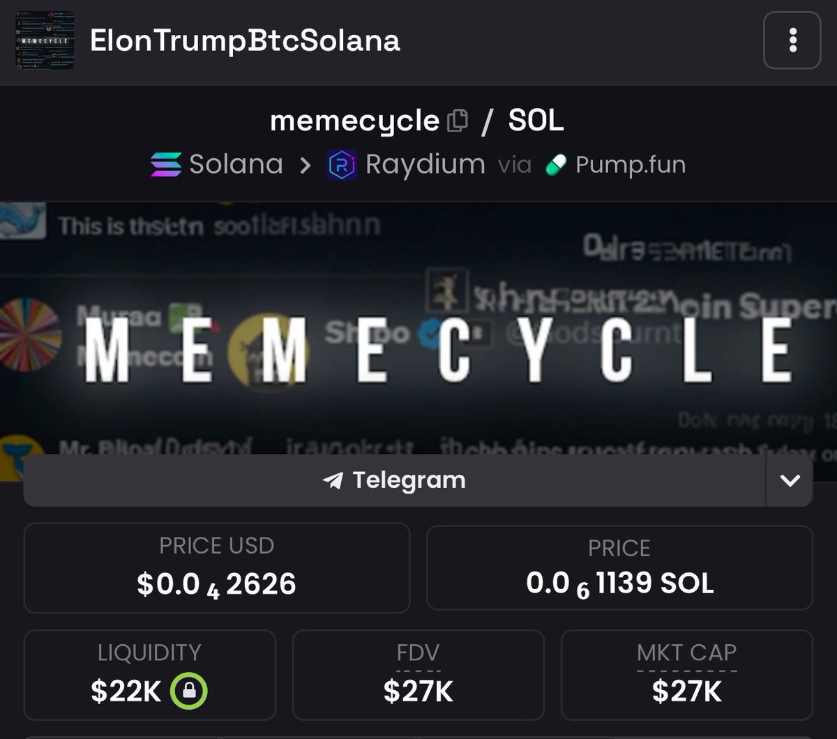 doctorbulk's tweet image. Aped hard into this

Had it on my watchlist since it initially launched and watched it rug to nothing. The last thing I had on there rugged to $3k mc and went to $1.8m ($silly)

So for that reason, I’m taking a gamble on #memecycle

78spCGHTWwGVfYq2rntoVzyvEQc6r8HMYD2farX8pump