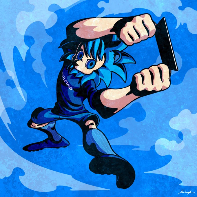 #アスルクラロ沼津 の #アスルくん クラブの運営事業本部インターン生ということで、ビジネスシーンでありそうな身のこなしやアスルくん体操を駆使した動きで戦う。企業戦士なので24時間戦えるスタミナを併せ持ってそう  #Jリーグ #マスコット #格ゲー風 