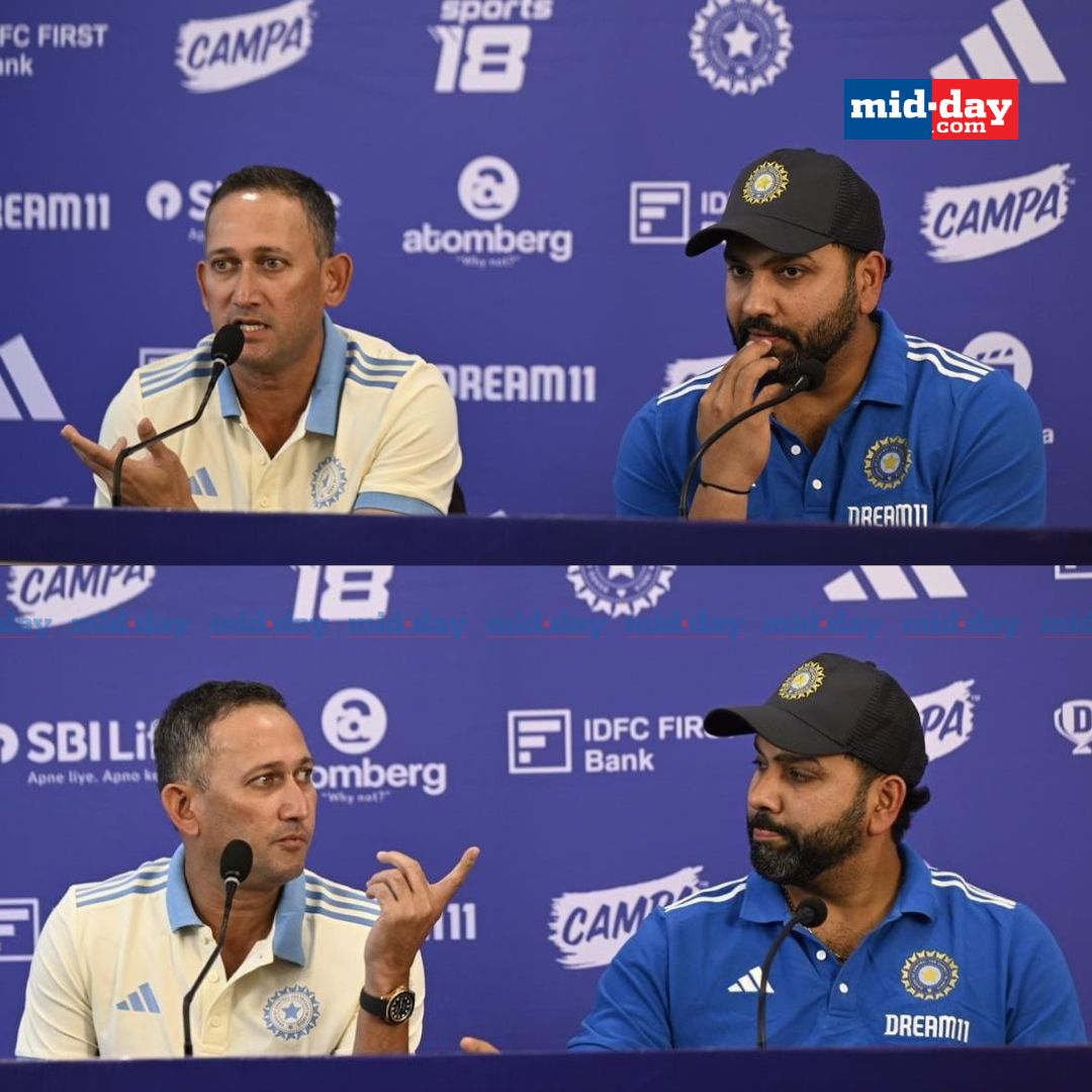 Indian captain Rohit Sharma and chief selector Ajit Agarkar addressed a press conference at Wankhede Stadium, Mumbai, to announce the ODI squad for the ICC Champions Trophy 2025.

PC: <a href="/raje_ashish/">Ashish Raje</a>

#RohitSharma #SportsNews #ICCChampionsTrophy