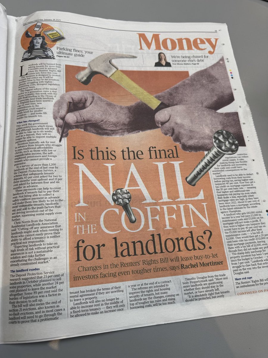 Angus Fanshawe (@angusfanshawe) on Twitter photo Renters Rights Bill. Final nail in coffin for landlords says <a href="/R_A_Mortimer/">Rachel Mortimer</a> but also catastrophic for tenants. The govt thinks landlords are happy with this new regime. They’re not. No landlords = no properties to rent out. That can only mean one thing for rents ⬆️ Renters Rights Bill. Final nail in coffin for landlords says <a href="/R_A_Mortimer/">Rachel Mortimer</a> but also catastrophic for tenants. The govt thinks landlords are happy with this new regime. They’re not. No landlords = no properties to rent out. That can only mean one thing for rents ⬆️