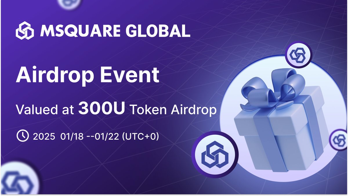MSQUARE GLOBAL (@global_msq) on Twitter photo ๐ MSQUARE GLOBAL Airdrop Event! ๐
Redefining the real economy! ๐๐ก
๐ Reward Distribution Date: January 22, 2025
๐ Winners: 300 lucky participants
๐ Total Rewards: Tokens equivalent to 300U
How to Enter:
1๏ธโฃ FOLLOW <a href="/GLOBAL_MSQ/">MSQUARE GLOBAL</a>
2๏ธโฃ LIKE + RT this tweet
3๏ธโฃ JOIN: ๐ MSQUARE GLOBAL Airdrop Event! ๐
Redefining the real economy! ๐๐ก
๐ Reward Distribution Date: January 22, 2025
๐ Winners: 300 lucky participants
๐ Total Rewards: Tokens equivalent to 300U
How to Enter:
1๏ธโฃ FOLLOW <a href="/GLOBAL_MSQ/">MSQUARE GLOBAL</a>
2๏ธโฃ LIKE + RT this tweet
3๏ธโฃ JOIN: