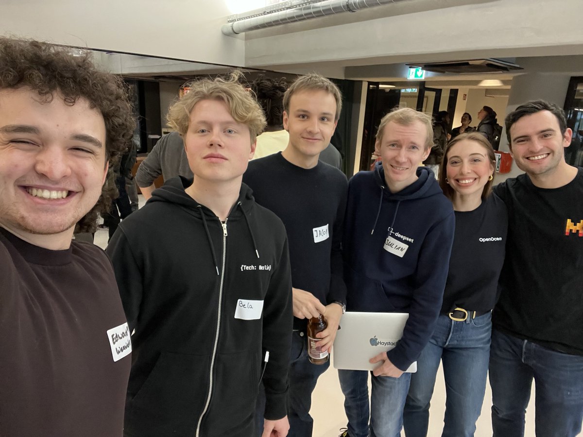 aestheticedwar1's tweet image. OMG! full house in @CodeUniversity at the @tech_berlin Hackathon ❤️
We got 100+ hackers building with @weaviate_io @deepset_ai @MistralAI and LMNT 🤯
Luckily, we assembled an unstoppable team with:
@Julian_Risch , @nickcarmont , @blwiertz , @JoannaGraiver , Jacob, and me…