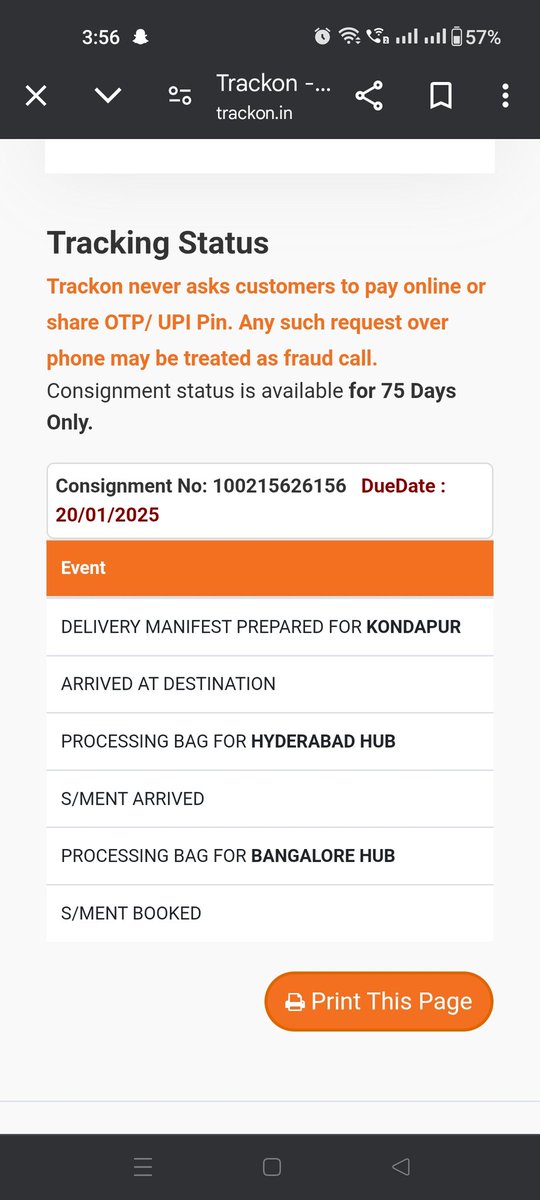 SanjeevEsic's tweet photo. @trackonindia 
Where is my courier. https://t.co/Qi9awtKga2