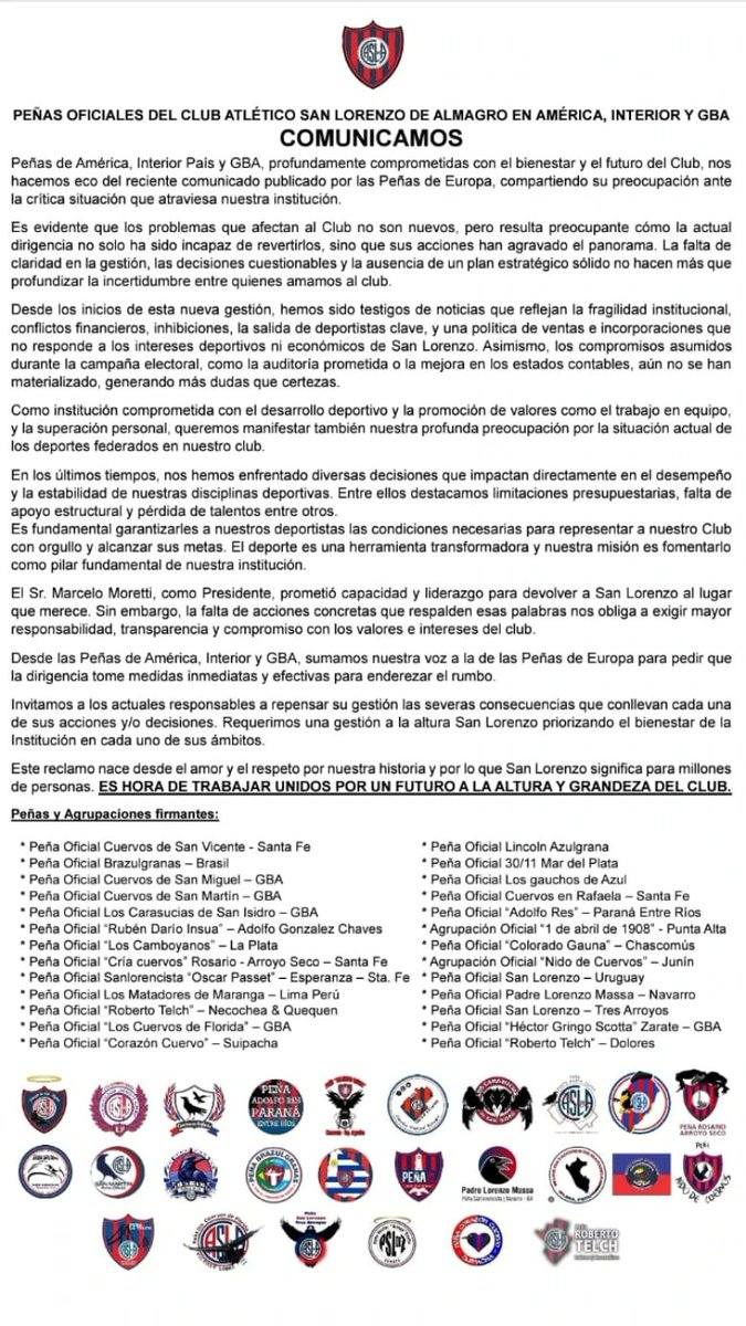 Las Peñas nos manifestamos y lo hacemos ver en este comunicado,la preocupación por el estado del club al que tanto amamos,nos lleva a pedir las explicaciones pertinentes a los dirigentes.