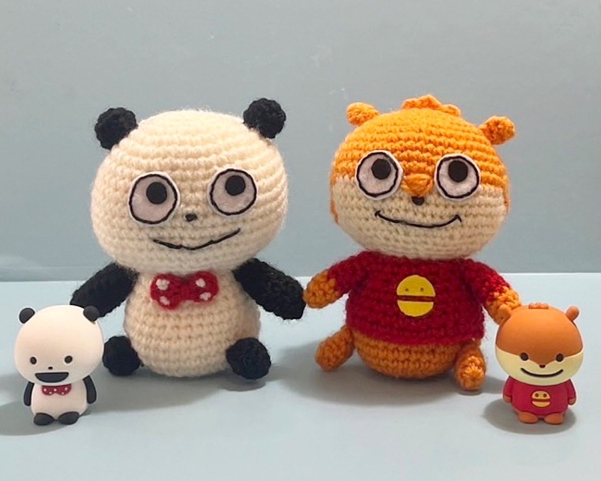 カスタマイズ可能❣️ファーヤーンのパンダさんあみぐる