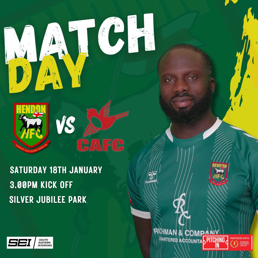 HendonFC's tweet photo. Match Day!

It's @IsthmianLeague day at SJP as we welcome @CarshaltonA_FC for Ben Bukowskis first game as manager. See you there, Greens! 💚 https://t.co/jPHC3BglEH