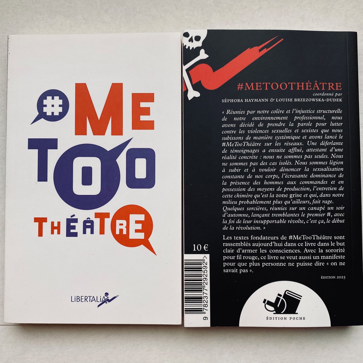[Réimpression]

Nous avons la joie d'annoncer que le livre-manifeste du #MeTooThéâtre, initialement publié en 2022, vient d'être réimprimé dans une version actualisée et augmentée. 

Camarades libraires, vous pourrez le commander dans quelques jours.

editionslibertalia.com/catalogue/poch…