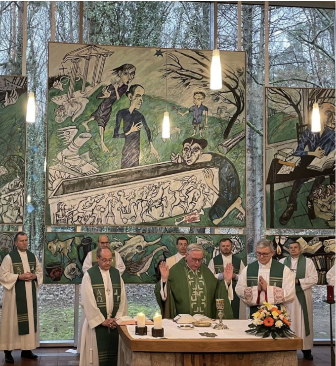 ProtecttheFaith's tweet photo. Just look at this hellish monstrosity displayed in a 'Catholic' church in Luxembourg

The travesty that is the novus ordo