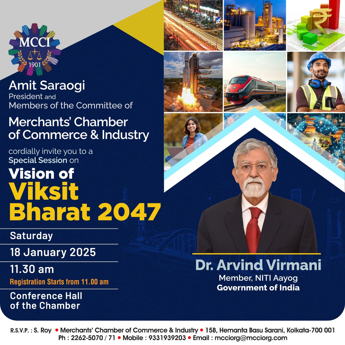 kartikaskk's tweet photo. Very stimulating & engaging session by Dr. @dravirmani, Member, @NITIAayog on #AVisionOfViksitBharat2047 at #MCCI, Kolkata. Detailed discussion on how India is positioned for future, #challenges, #opportunities in the path to become #HighIncomeCountry and much more. @PMOIndia https://t.co/3FPIK1rRvO