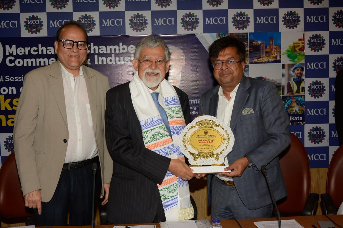 kartikaskk's tweet photo. Very stimulating & engaging session by Dr. @dravirmani, Member, @NITIAayog on #AVisionOfViksitBharat2047 at #MCCI, Kolkata. Detailed discussion on how India is positioned for future, #challenges, #opportunities in the path to become #HighIncomeCountry and much more. @PMOIndia https://t.co/3FPIK1rRvO