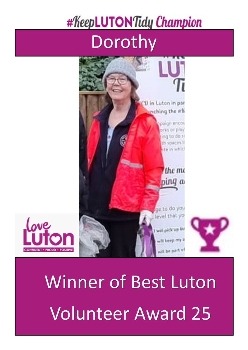 ABCD-in-Luton (@abcd_in_luton) on Twitter photo Massive Congrats to Dorothy a #KeepLutonTidyChampion for winning "Best Luton Volunteer" at the <a href="/love_luton/">Love Luton</a> awards last night.
So well deserved she is the driving force behind the Luton South Group. Massive Congrats to Dorothy a #KeepLutonTidyChampion for winning "Best Luton Volunteer" at the <a href="/love_luton/">Love Luton</a> awards last night.
So well deserved she is the driving force behind the Luton South Group.