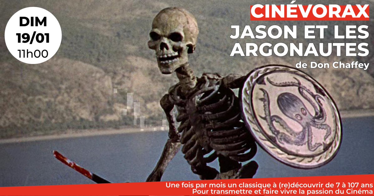 Cinéma ARVOR 🎬 (@cinema_arvor) on Twitter photo 📢Au #CinéArvor "CinéVorax" présente "Jason et les argonautes"
🔸Pour retrouver son trône de Thessalie, Jason doit conquérir la Toison d'or...
👋Une pure réussite du cinéma d'aventure !
🗓️Dimanche 19/01 • 11h00
#Rennes #DAR <a href="/JouclaServane/">servane joucla</a> <a href="/LeCinemaestmort/">Le Cinéma est mort</a> <a href="/stphn035/">🎬 Stéphanie</a> 📢Au #CinéArvor "CinéVorax" présente "Jason et les argonautes"
🔸Pour retrouver son trône de Thessalie, Jason doit conquérir la Toison d'or...
👋Une pure réussite du cinéma d'aventure !
🗓️Dimanche 19/01 • 11h00
#Rennes #DAR <a href="/JouclaServane/">servane joucla</a> <a href="/LeCinemaestmort/">Le Cinéma est mort</a> <a href="/stphn035/">🎬 Stéphanie</a>