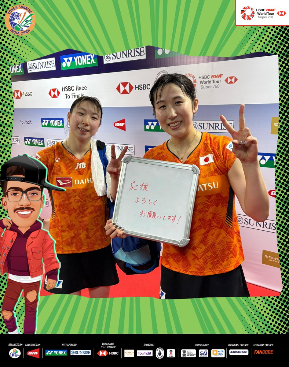 Anmolkakkar27's tweet photo. Arisa Igarashi and Ayako Sakuramoto of Japan into the finals have a message for their fans

Translation - Thank you for the support 😊 

#BAIInsider #badminton #yonexsunriseindiaopen https://t.co/4A42jsHtu9