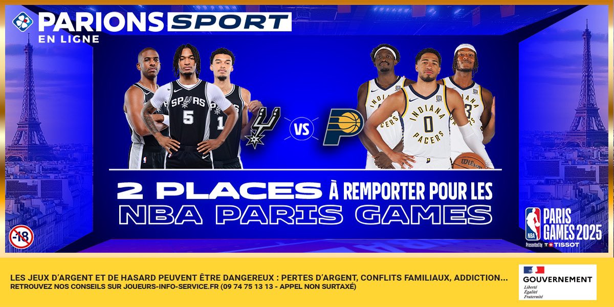 LE CONCOURS D’UNE VIE ! 🎁 

Tente de gagner 2 places pour aller voir Wemby aux #NBAParisGames le 23 janvier ainsi que deux cartes cadeaux de 100€ sur le NBA Store. 

Pour participer : RT ce tweet et abonne-toi à <a href="/SknurtBetting/">SKN®</a> et @ParionsSport 🤝

Tirage au sort lundi 20/01. 🍀