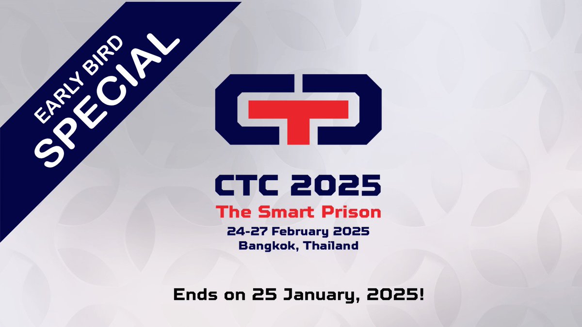 icpaadvancing's tweet image. Time is running out! Only one week left to grab your Early Bird tickets for the Corrections Technology Conference (CTC2025) in Bangkok! Secure your spot at these unbeatable prices today: bit.ly/3B0L7c5! #CTC2025 #CorrectionsTech
