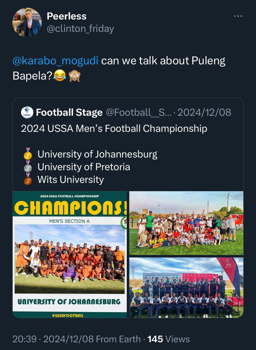 one2infinity_'s tweet photo. Welcome &amp; Congratulations!!!

Happy to welcome Puleng “Messi” Bapela to the family and congratulations to him on making his debut for @orlandopirates Reserves today. 

Special thanks to @ujfootball &amp; @orlandopirates for the professionalism shown to us.

A story told in pictures. https://t.co/u2zfSlMsVv