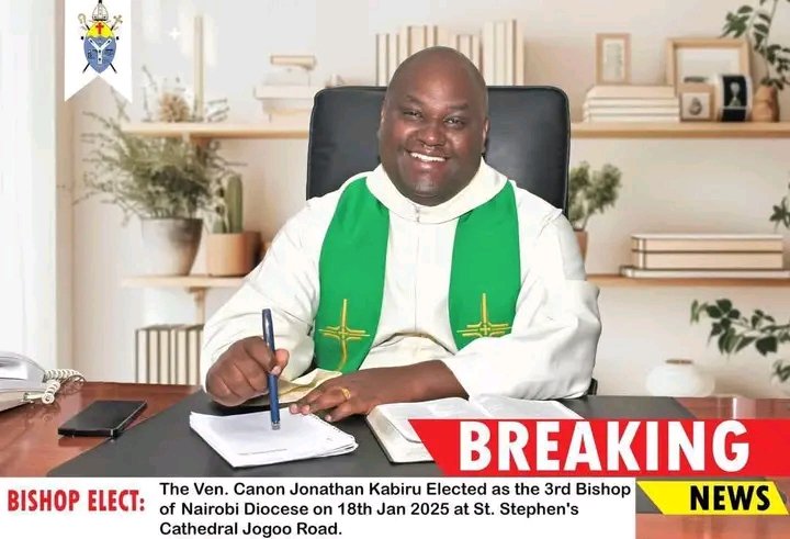 Congratulations to The Ven. Canon Jonathan Kabiru upon being elected as the 3rd Bishop of Nairobi, Diocese, Anglican Church of Kenya, St. stephn's Cathedral,Jogoo Road.  <a href="/AnglicaninKenya/">Anglican Church of Kenya</a> .