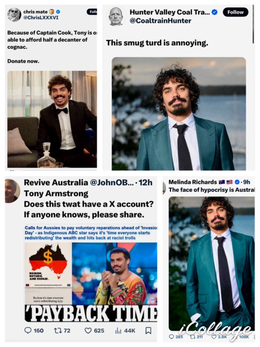 terkey76's tweet image. From the last 12 hours - the Tony Armstrong pile-on. 

His crime?  A successful Indigenous bloke.  FFS 🙄

#auspol