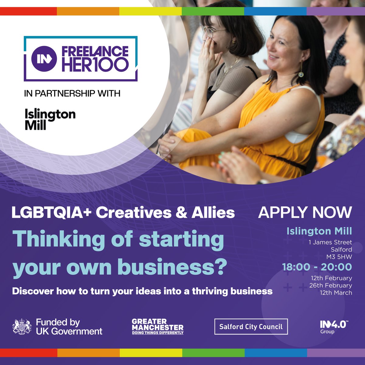 We’re teaming up with <a href="/islingtonmill/">Islington Mill</a>  for a series of FREE workshops tailored to help you kickstart your business. 

📅 Dates: 12th Feb | 26th Feb | 12th March
⏰ Time: 18:00 - 20:00
📍 Location: Islington Mill

Apply today: form.typeform.com/to/J8B3kWcd?ty… 

<a href="/IslingtonBC/">Islington Council</a>