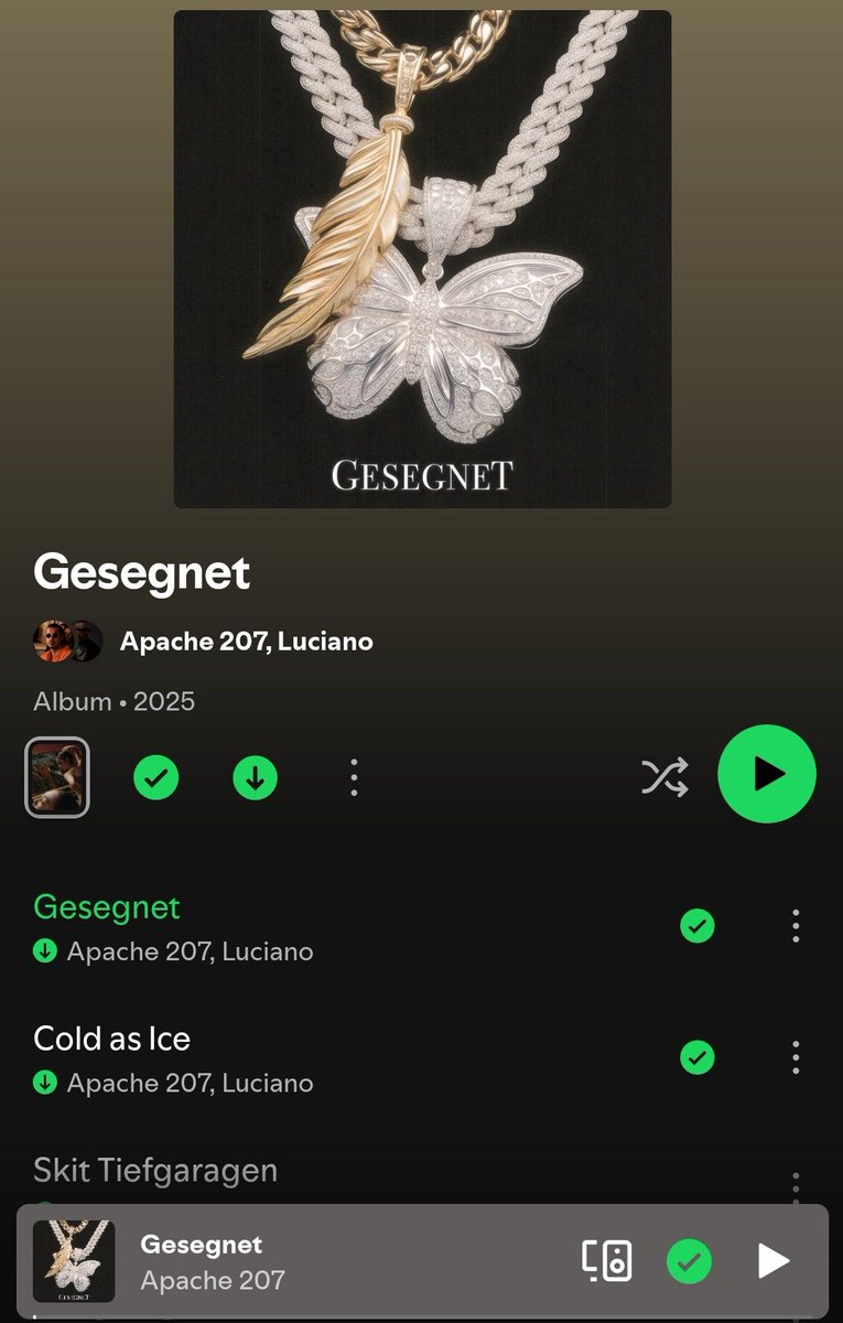 Nach so langer Zeit wieder Apache Musik und muss sagen:
Es ist gut aber irgendwie ist in keinem Lied ein wow Moment dabei, was ich eigentlich bei apache seinen Lieder liebe.
Luciano war okay aber hätte man sich auch sparen können. 
Im ganzen ist es solid