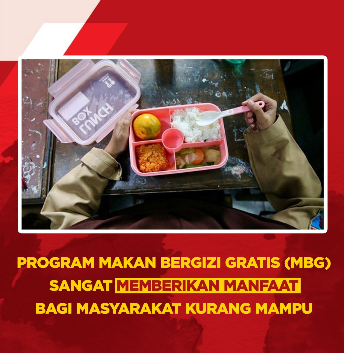 Program MBG adalah komitmen untuk memberikan asupan gizi yang cukup bagi anak-anak. Generasi sehat dimulai dari mereka! #PenuhiGiziIndonesia