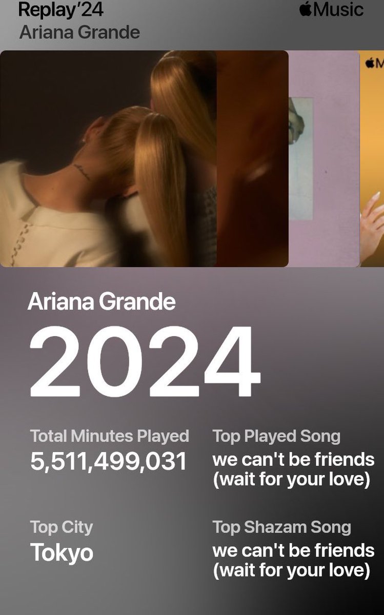 Tokyo being Ariana’s top city for Apple Music last year still shocks me like really the whole world knows who she is…