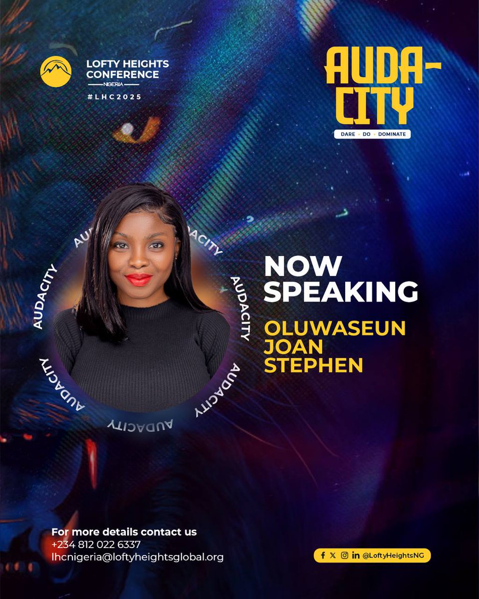 LoftyHeightsNG's tweet photo. #LHC2025 #Audacity #DareDoDominate #LoftyHeightsConference2025
@WaleTejumade https://t.co/JJuzQ7cjLC