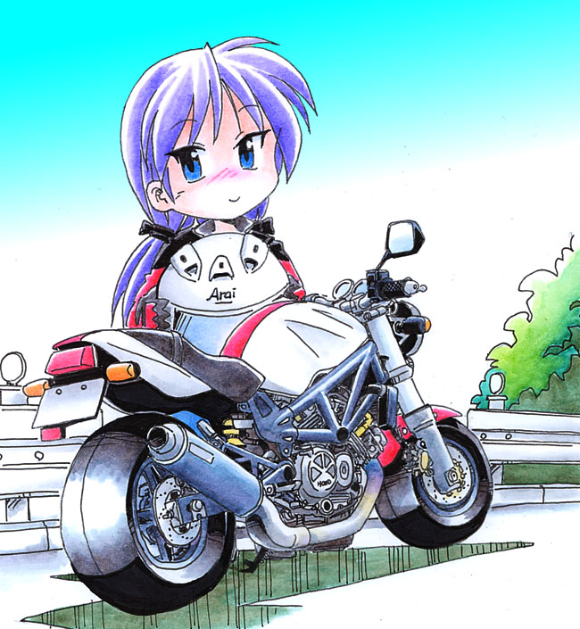 柊かがみ 「>RTVTR250にオーリンズのリヤサス付けていたけど、モノサスの上にノーマルも」|Norioのイラスト