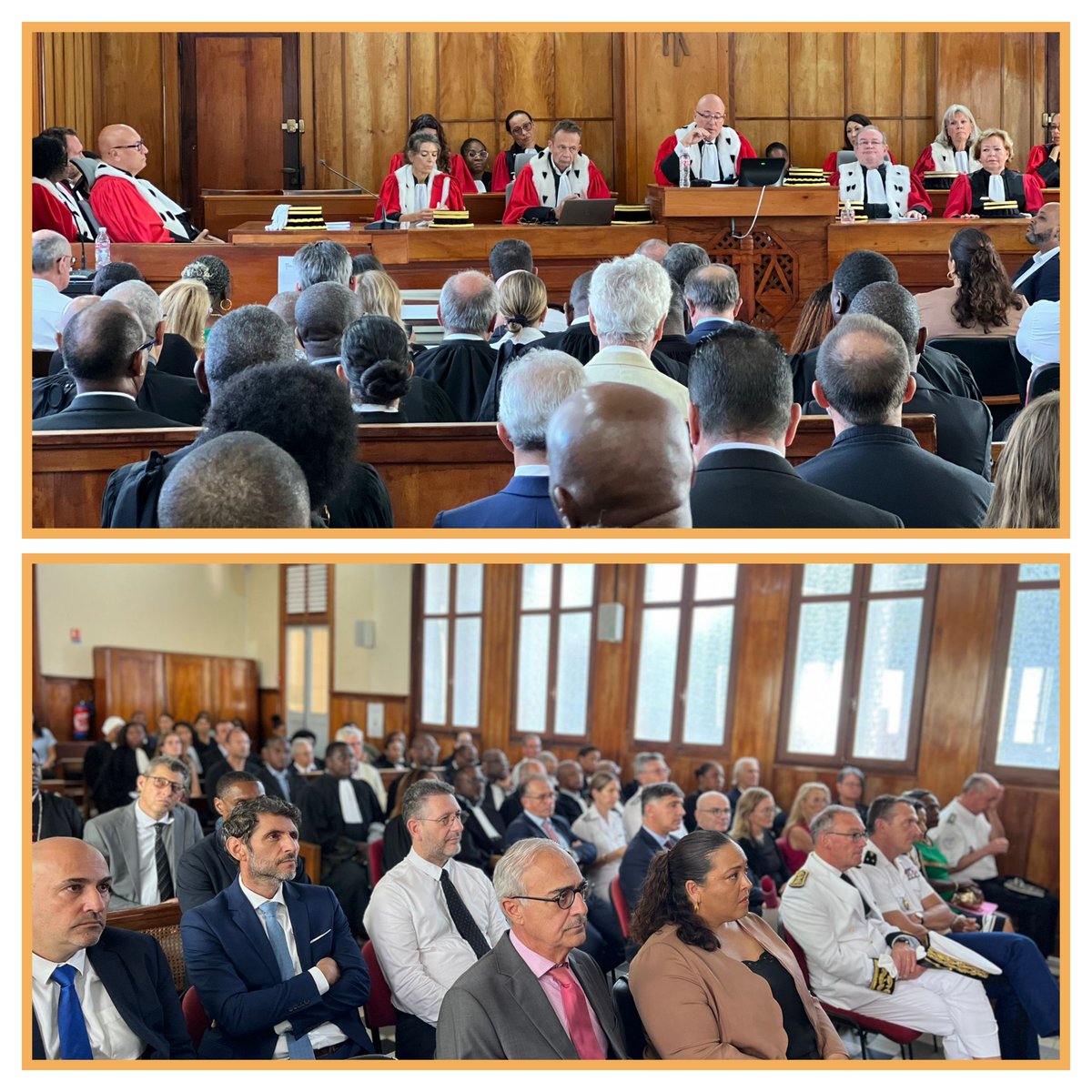 audience solennelle
les chefs de cour d'appel ont donné la parole à M. Groud, conseiller, Mme Morton , avocate générale
🔸open justice avec le Barreau et les tribunaux
🔸classe Prepa'Talents avec <a href="/ENM_France/">École nationale de la magistrature</a> et l'université des Antilles
🔸aide aux victimes avec les associations