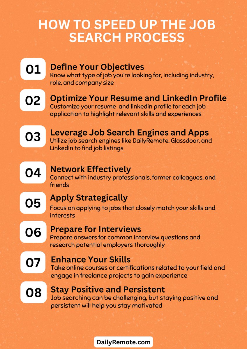 daily_remote's tweet photo. 🚀 Ready to supercharge your job hunt? Check out these 8 essential tips to streamline your search and land your dream job faster! Stay ahead of the game by.

Swipe for success and make your next job application count! 💪 

#JobSearch #CareerGrowth #JobHuntTips #CareerStrategy https://t.co/bY9zVCBS5p