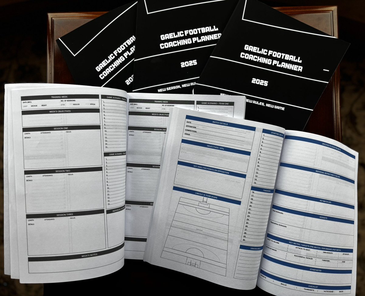 CahairOKane1's tweet image. Giveaway: Win one of 5 copies of the 2025 Gaelic Football Coaching planner.

All you have to do is retweet this post.

Available to buy below (full colour, B&amp;amp;W version at £16.99 also available) or drop me a DM 🙌🏻

ROI: amazon.co.uk/2025-Gaelic-fo…

NI: amazon.co.uk/Gaelic-footbal…