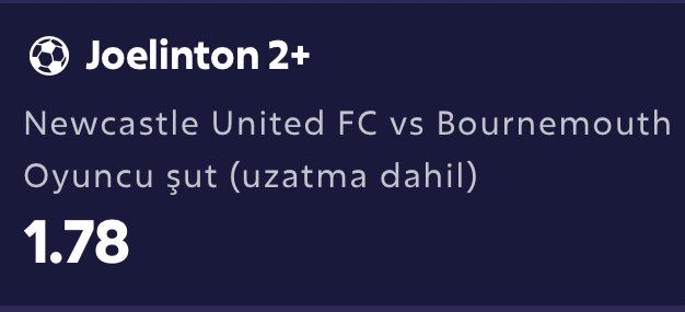 burcidovic's tweet photo. Newcastle - Bournemouth 

Joelinton 2+ şut 1.78 

#Stake8

Bol şanslar. 

🦘oynadığım site: https://t.co/sbQZuJt9eP https://t.co/xBuFHzZY6u