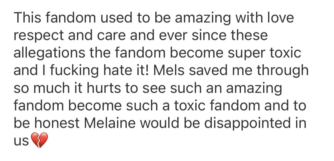 🌿 lol she lowkey has said multiple times how she hates how immature her fans are. As much as I hate to say it but our fandom is truely one of the most toxic ones I’ve seen